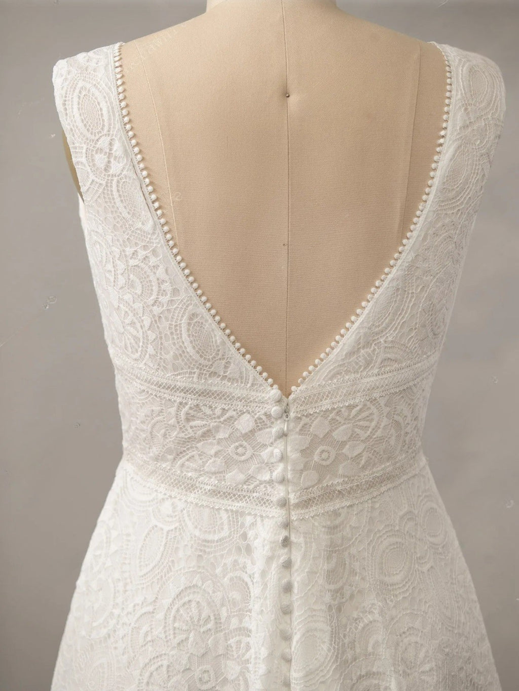 Forêt: All-Over Lace A-Line Gown with Defined Waist