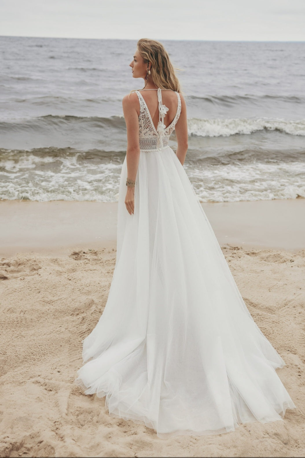 Adore You: Ethereal A-Line Tulle Gown with Macramé Detail