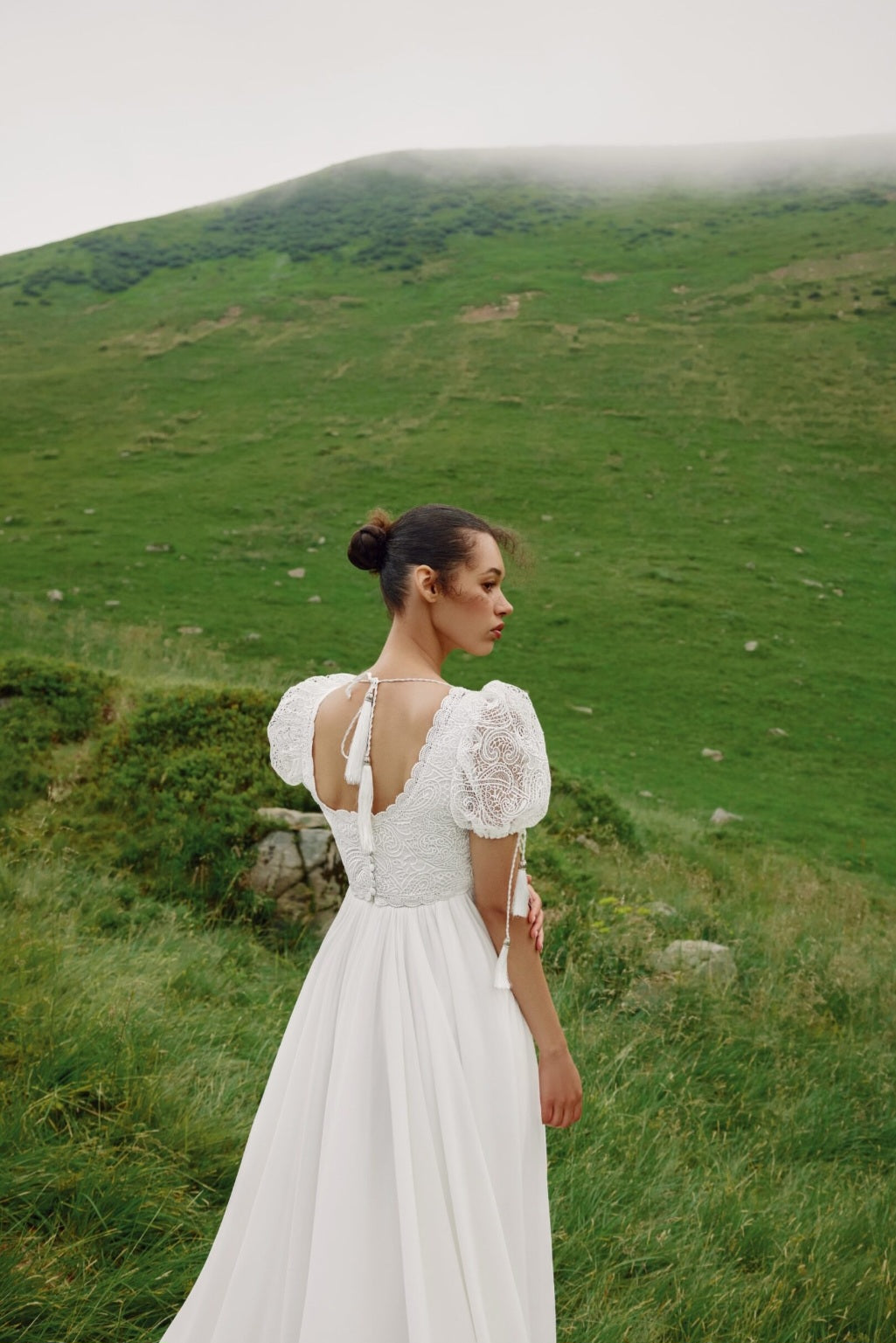 Francesca: Minimalist A-Line Gown with Square Neckline and Artisanal Options