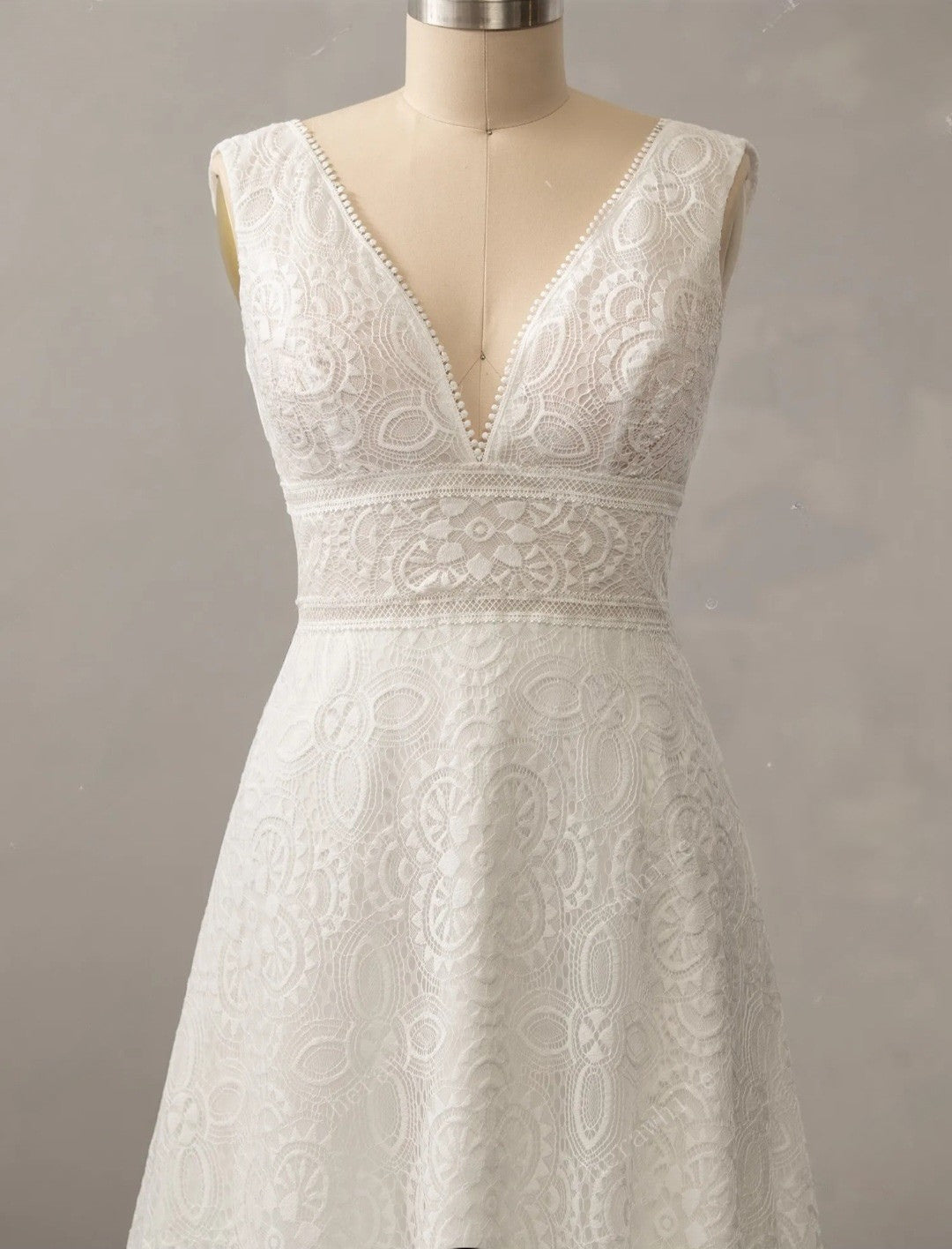Forêt: All-Over Lace A-Line Gown with Defined Waist